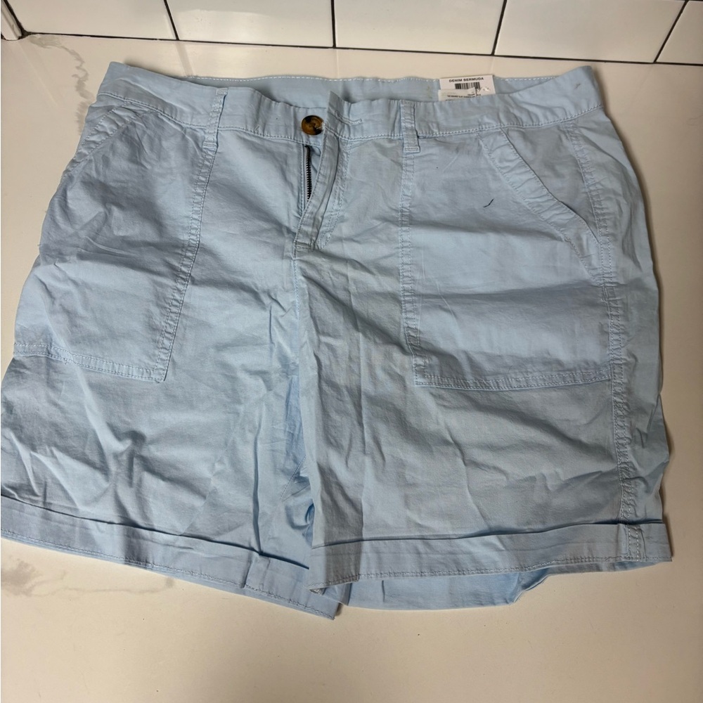 Style & Co. Blue Bermuda Shorts with Rolled Hem